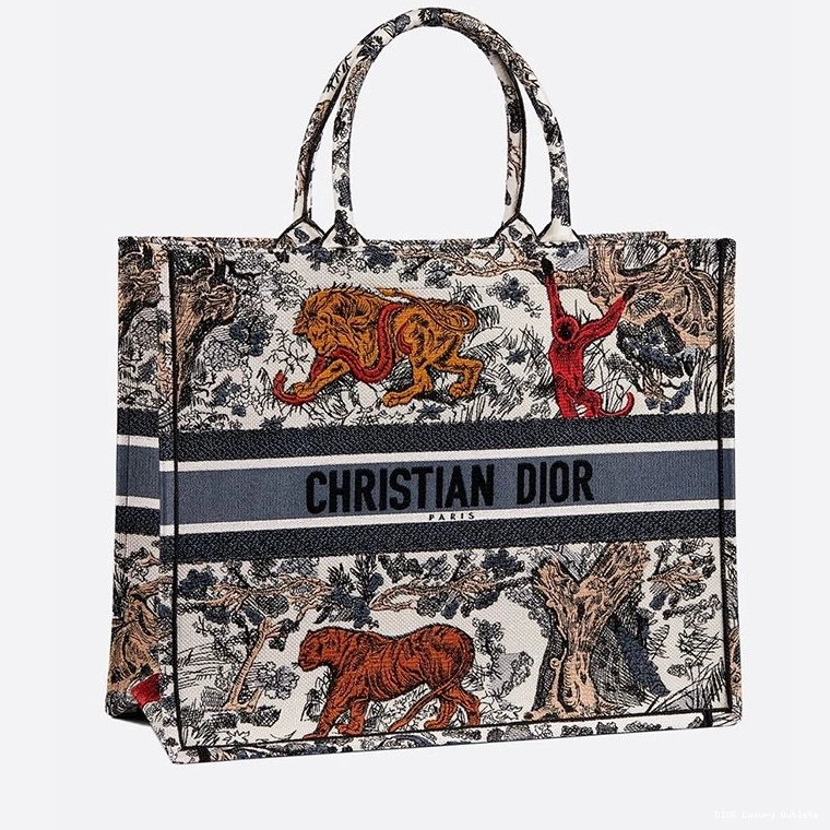 Cheap Jouy Motif Canvas Toile Book De Tiger Tote Dior 0816 Luxury